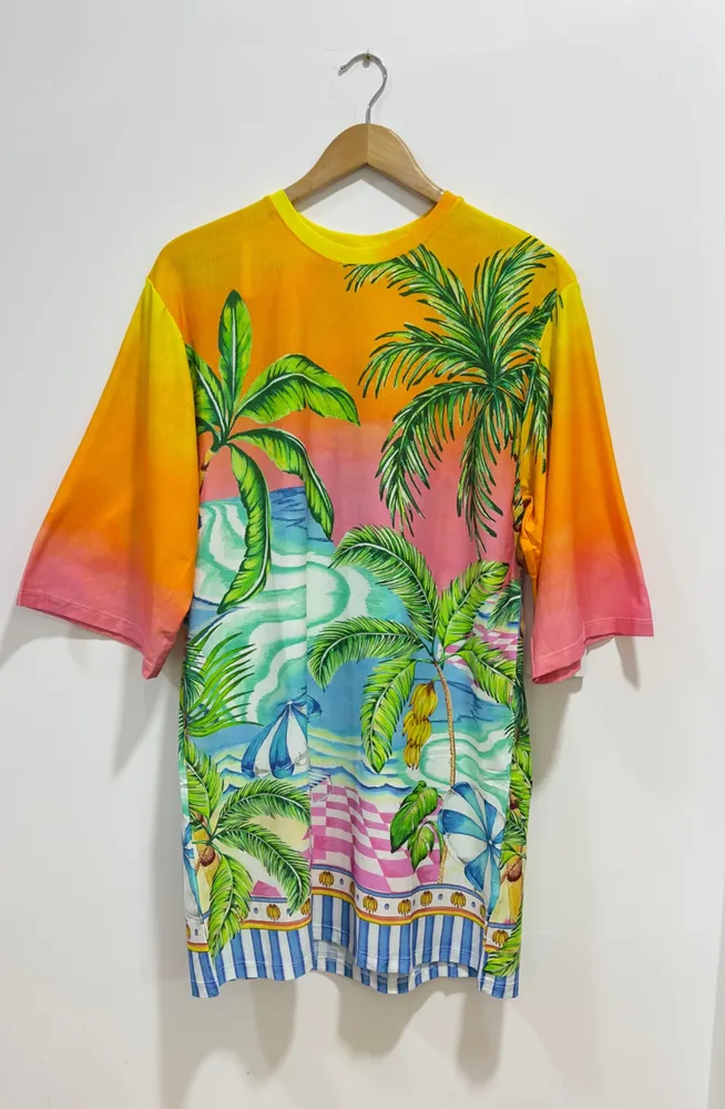 vestido farm novo c/ tag. vestido t-shirt big estampado p
