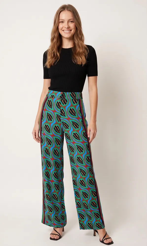 calça farm nova s/ tag. calça urucum azul p