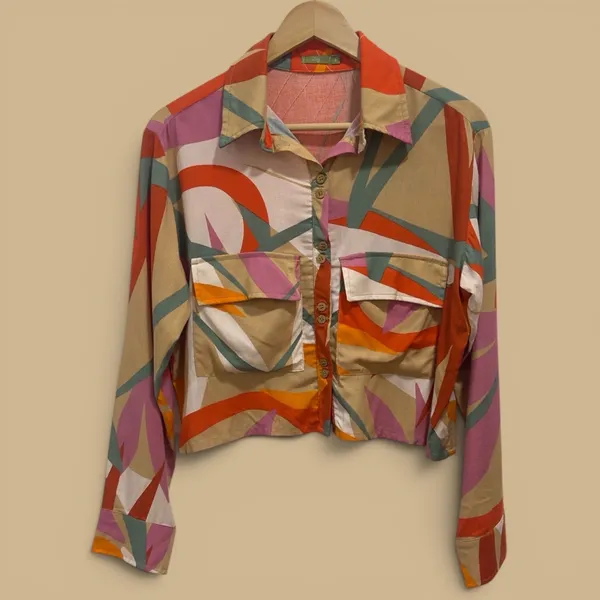 camisa feminina lum estampada p. blusa tb veste m