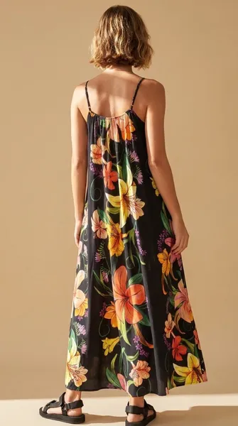 vestido farm novo s/ tag. vestido longo vestida de flor