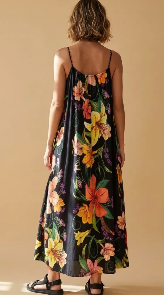 vestido farm novo s/ tag. vestido longo vestida de flor