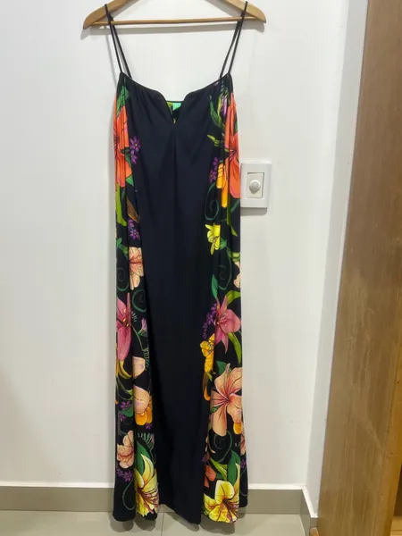 vestido farm novo s/ tag. vestido longo vestida de flor