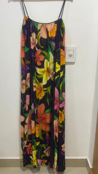 vestido farm novo s/ tag. vestido longo vestida de flor