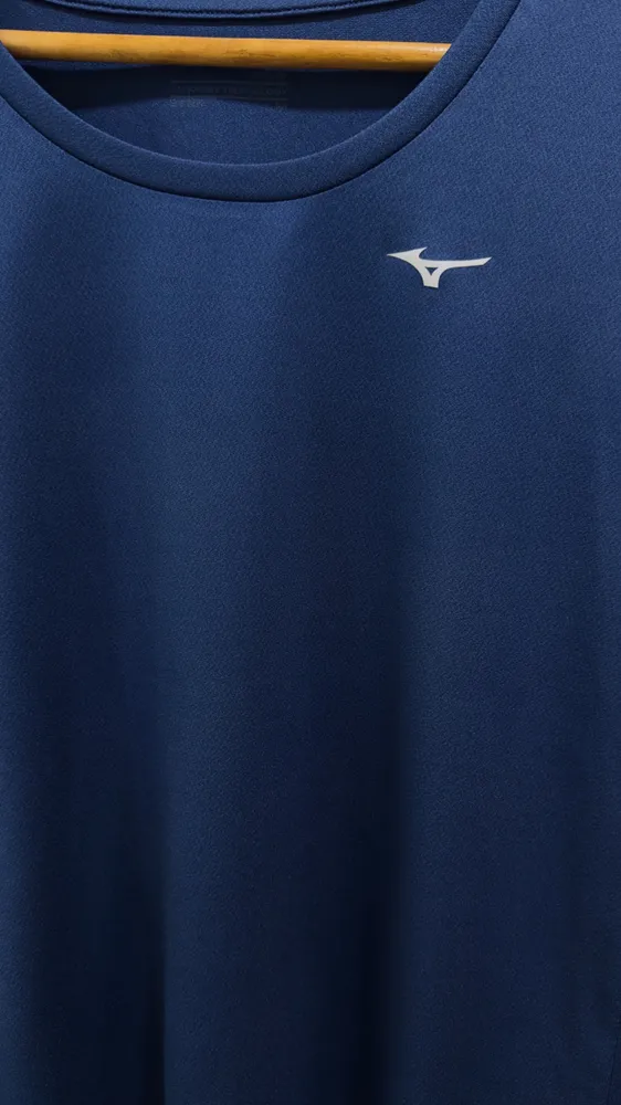 camiseta manga longa mizuno nirvana azul marinho m. esporte