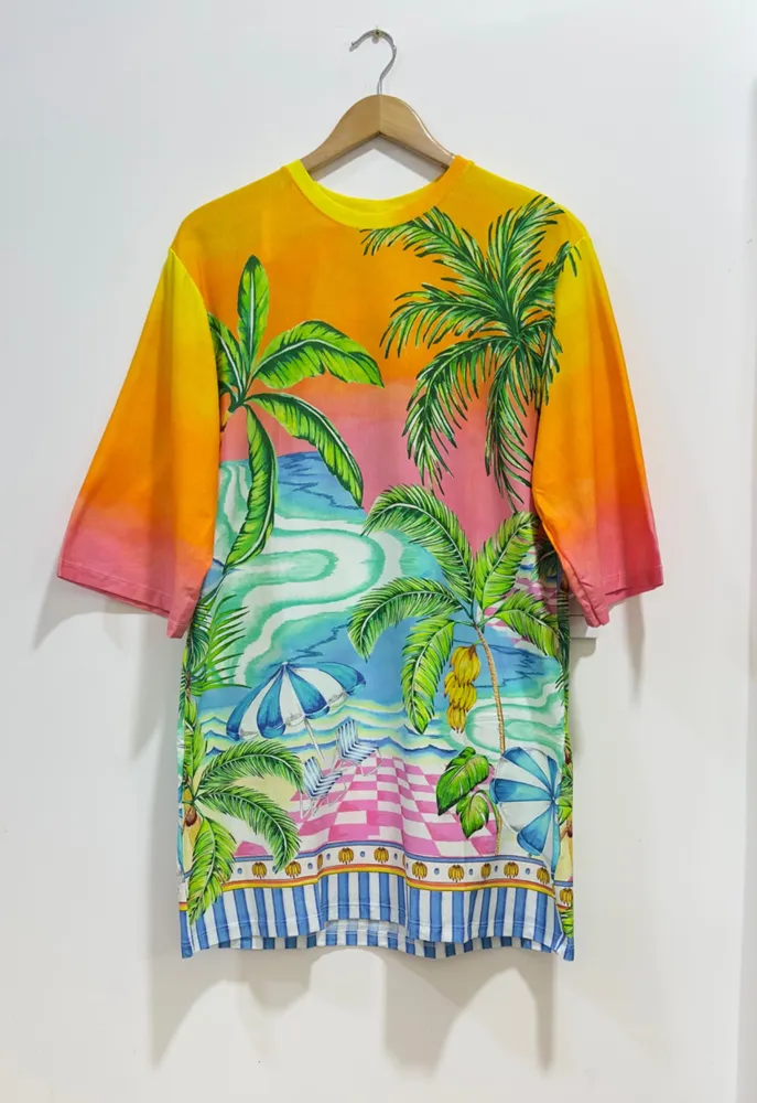 vestido farm novo c/ tag. vestido t-shirt big estampado p