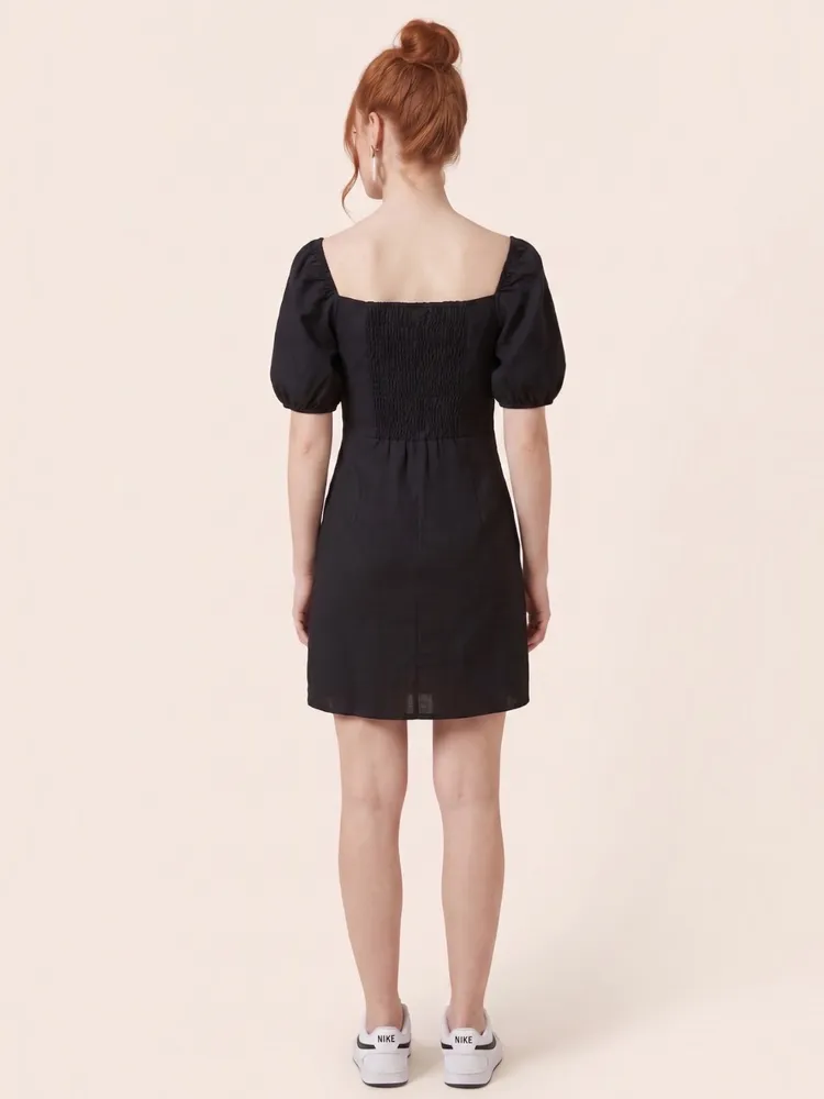 vestido novo c/ tag preto curto manga bufante m