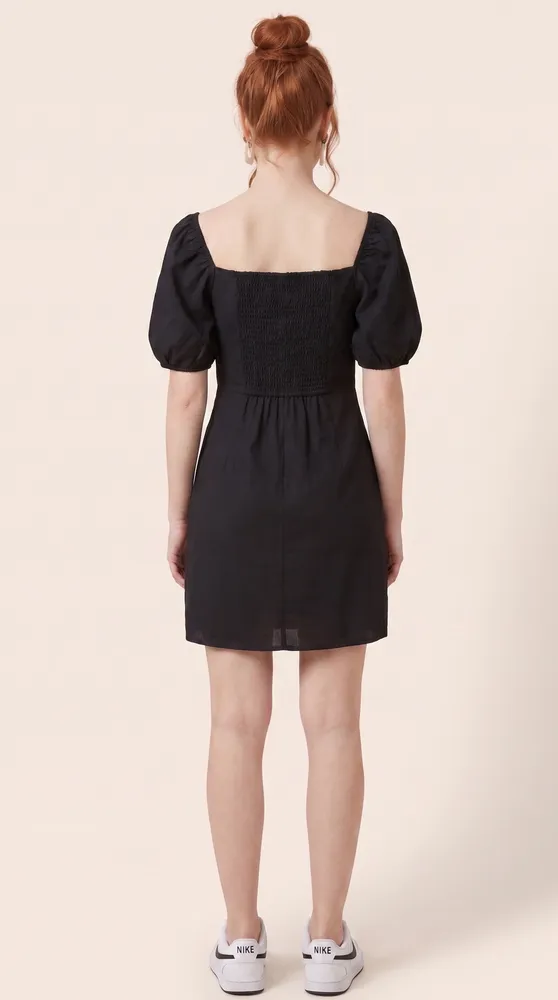 vestido novo c/ tag preto curto manga bufante m