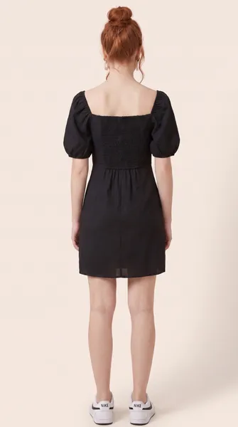 vestido novo c/ tag preto curto manga bufante m