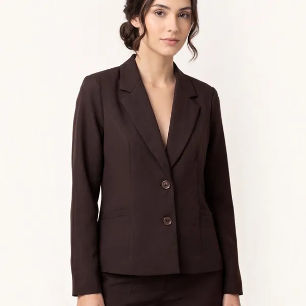 blazer clássico feminino  chocolate 42. marrom