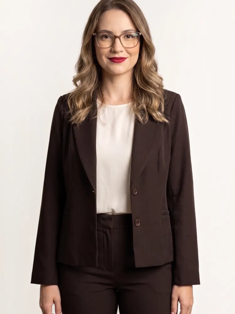 blazer clássico feminino  chocolate 42. marrom