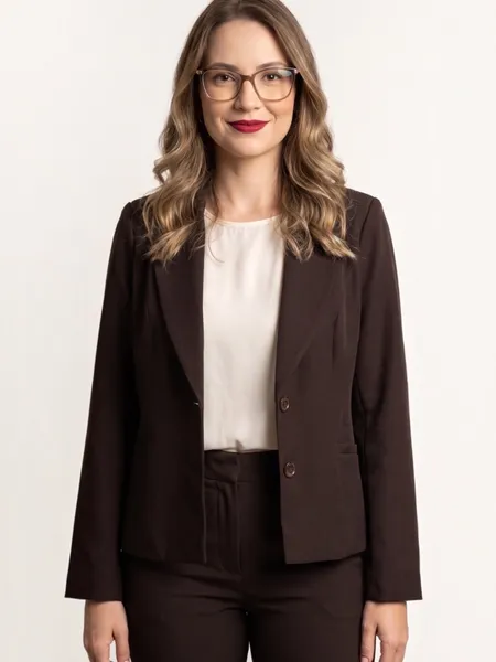 blazer clássico feminino  chocolate 42. marrom