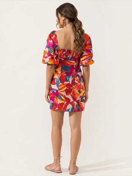 vestido farm novo s/ tag. vestido curto floral erika p
