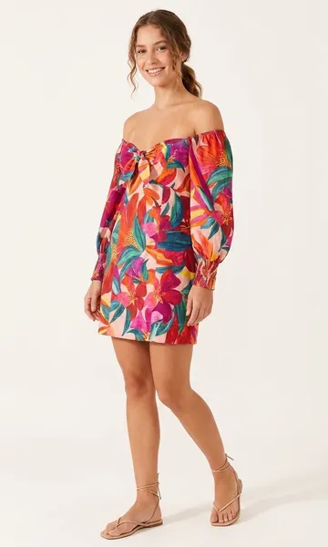 vestido farm novo s/ tag. vestido curto floral erika p