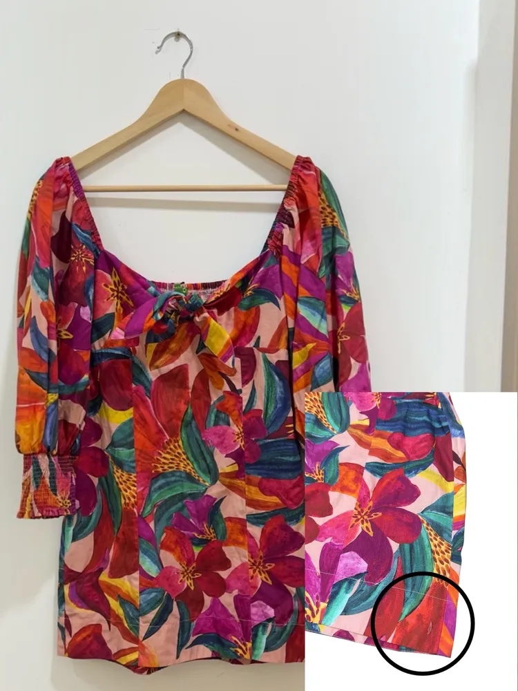 vestido farm novo s/ tag. vestido curto floral erika p