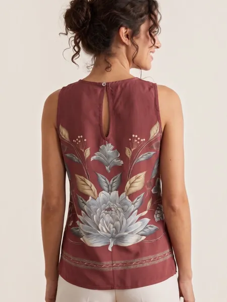 blusa farm nova c/ tag. regata estampa retrópico p