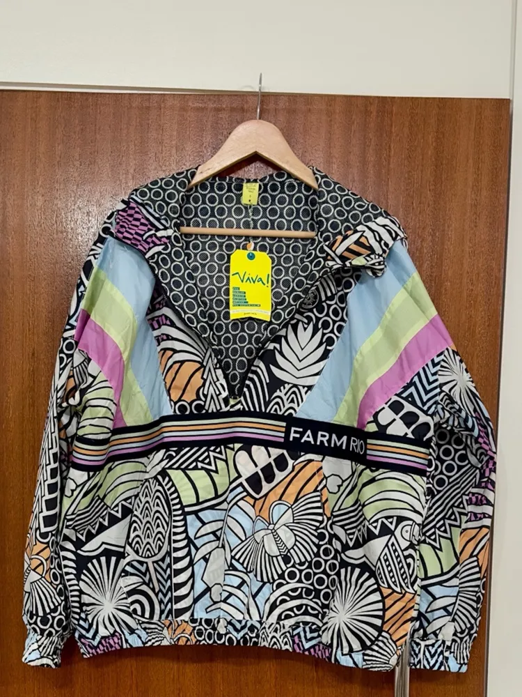 jaqueta farm nova c/ tag. jaqueta beleza gráfica g