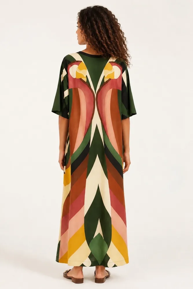 vestido farm novo s/ tag. vestido cropped listra arara p