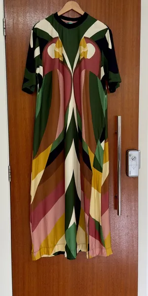 vestido farm novo s/ tag. vestido cropped listra arara p