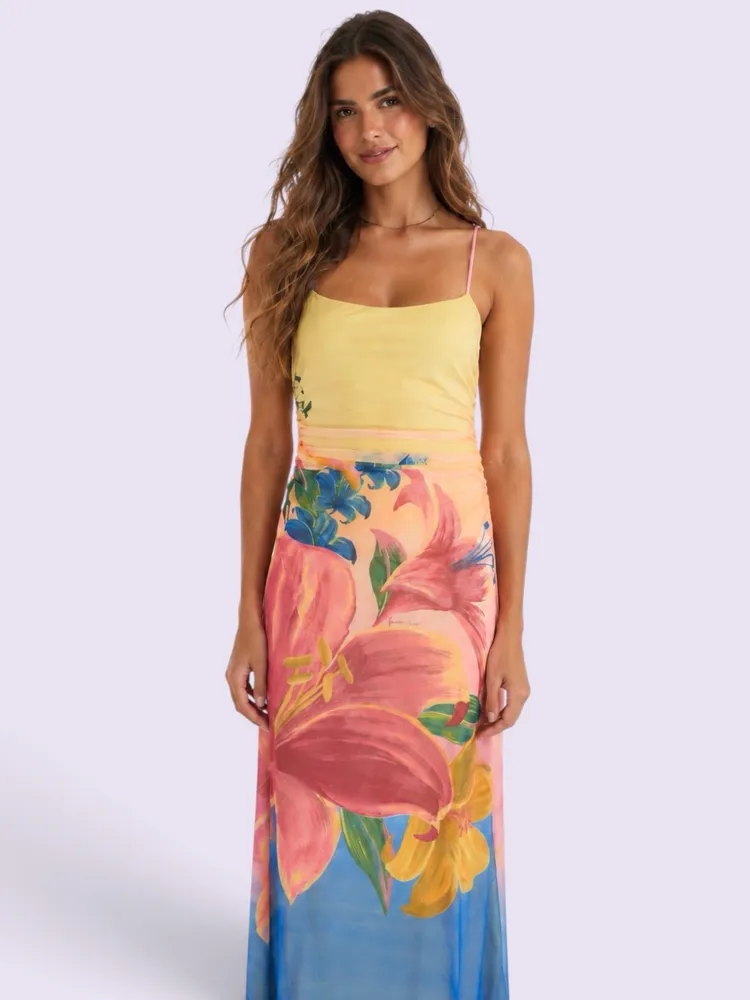 vestido farm novo c/ tag. vestido em tule alcinha m