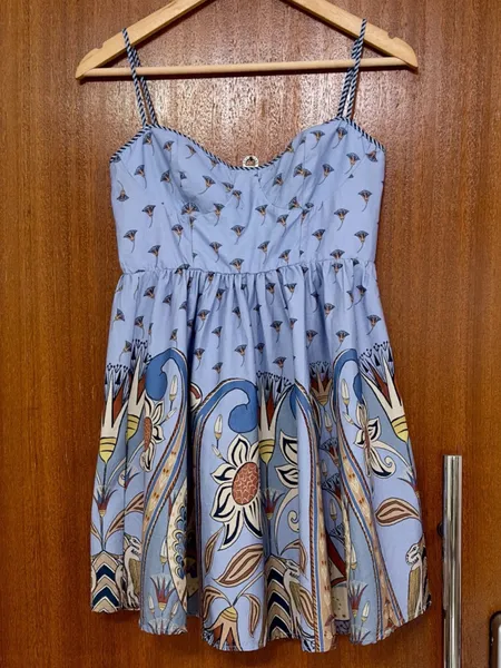 vestido farm novo s/ tag. vestido curto lenço riviera m
