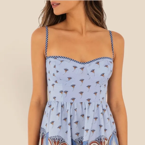 vestido farm novo s/ tag. vestido curto lenço riviera p