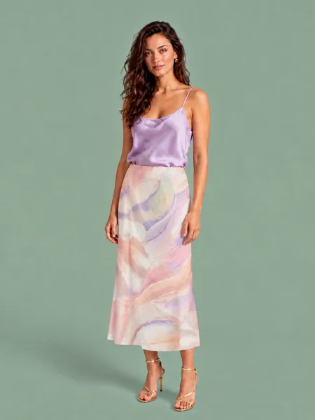 saia farm nova c/ tag. saia midi tule pérola do mar g