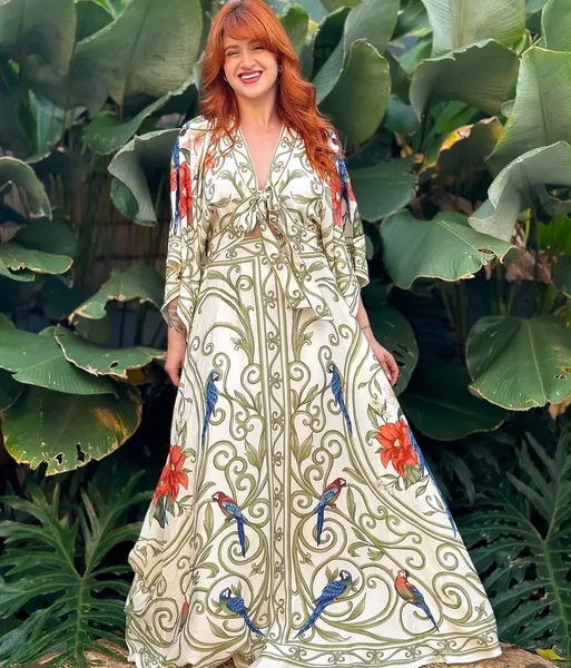 Verão 2027 FARM vestido novo c/ tag arabesco tropical p