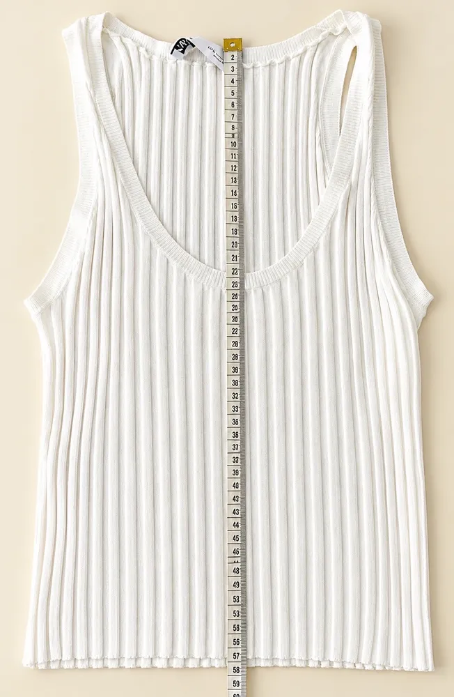 ZARA blusa regata canelada sem mangas
