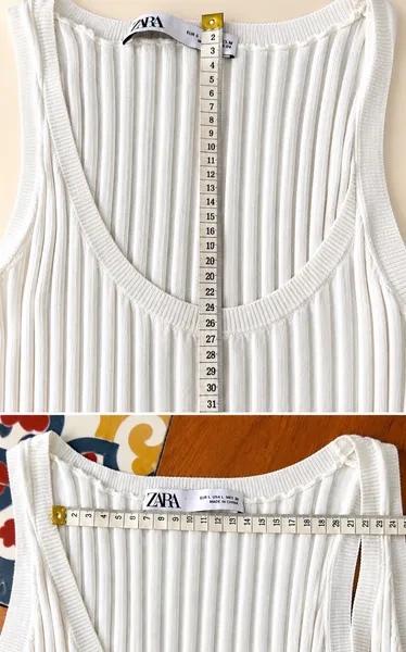 ZARA blusa regata canelada sem mangas
