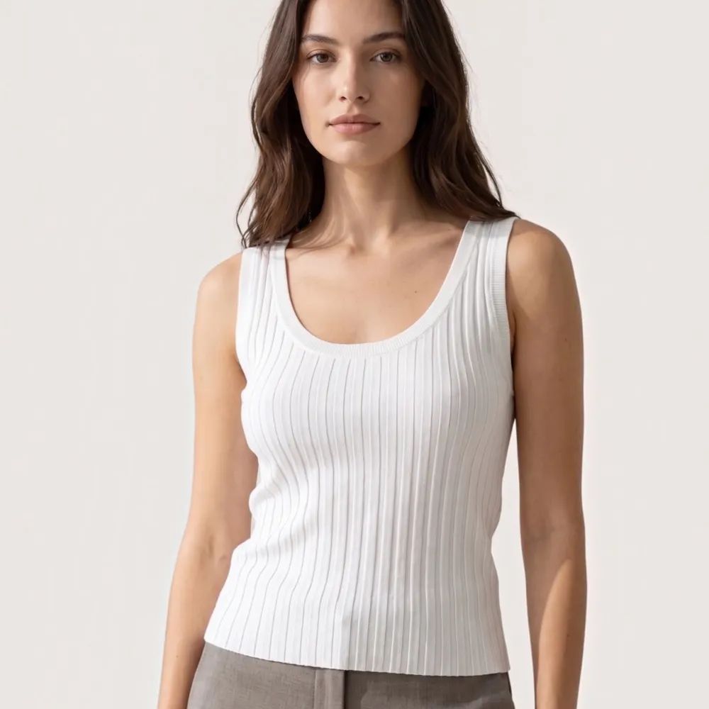 ZARA blusa regata canelada sem mangas