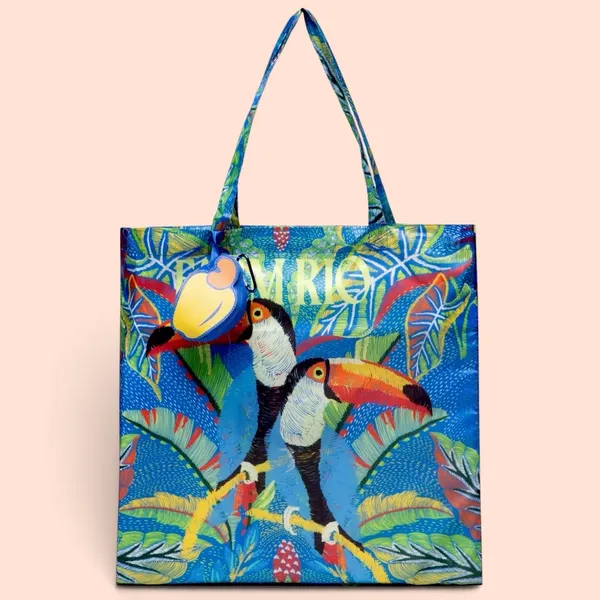 Ecobag farm nova c/ tag. bolsa me leva tapete de tucano