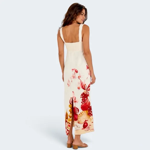 FARM novo PP Vestido cropped Afrodite bege