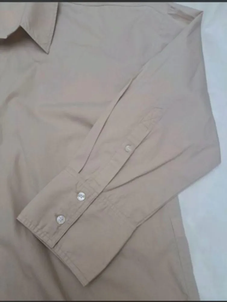 Camisa Zara mangas lingas Bege Tam - G