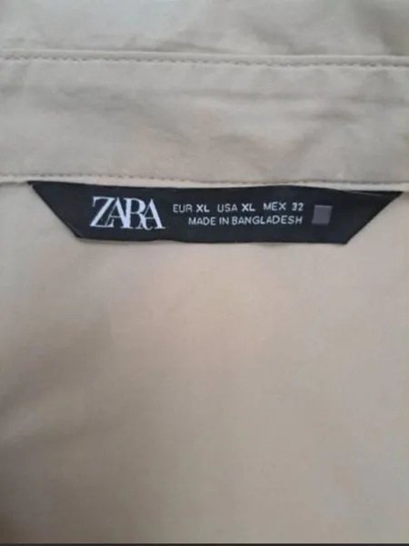 Camisa Zara mangas lingas Bege Tam - G