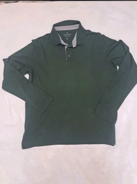 camiseta polo manga longa verde tam-G
