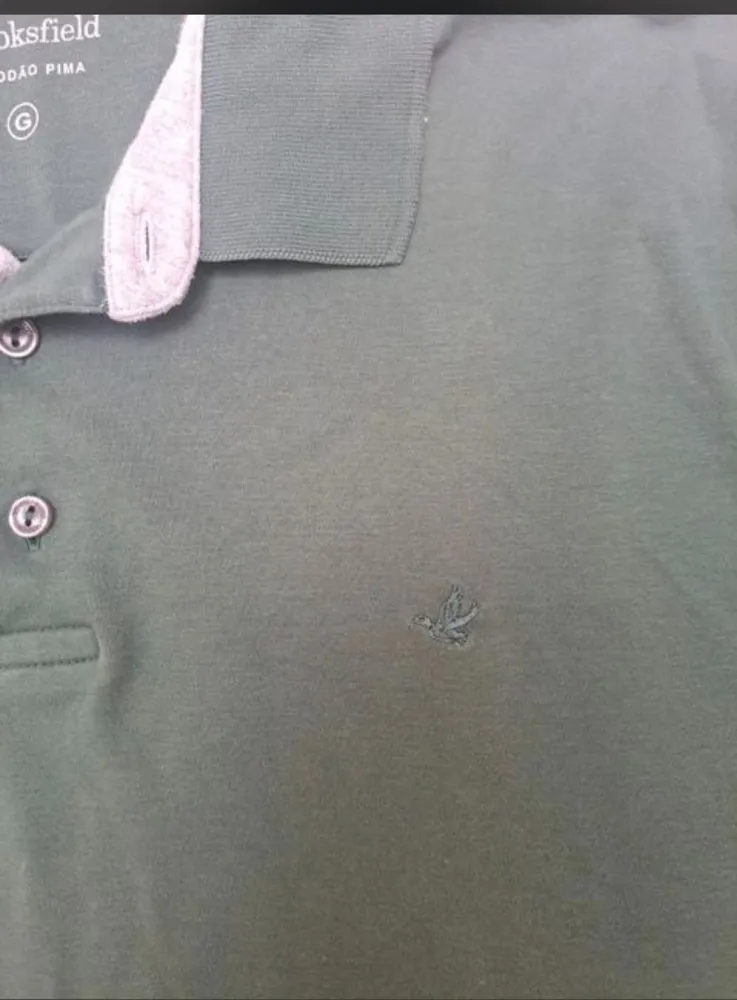 camiseta polo manga longa verde tam-G
