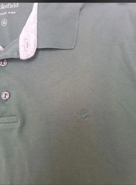 camiseta polo manga longa verde tam-G
