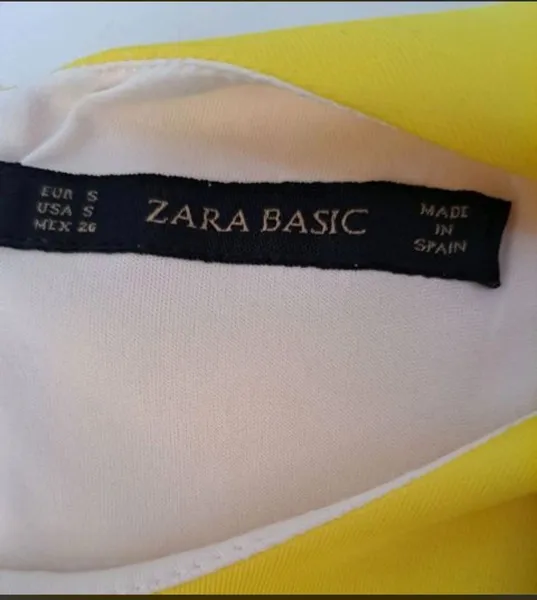 Vestido zara basic amarelo tam P
