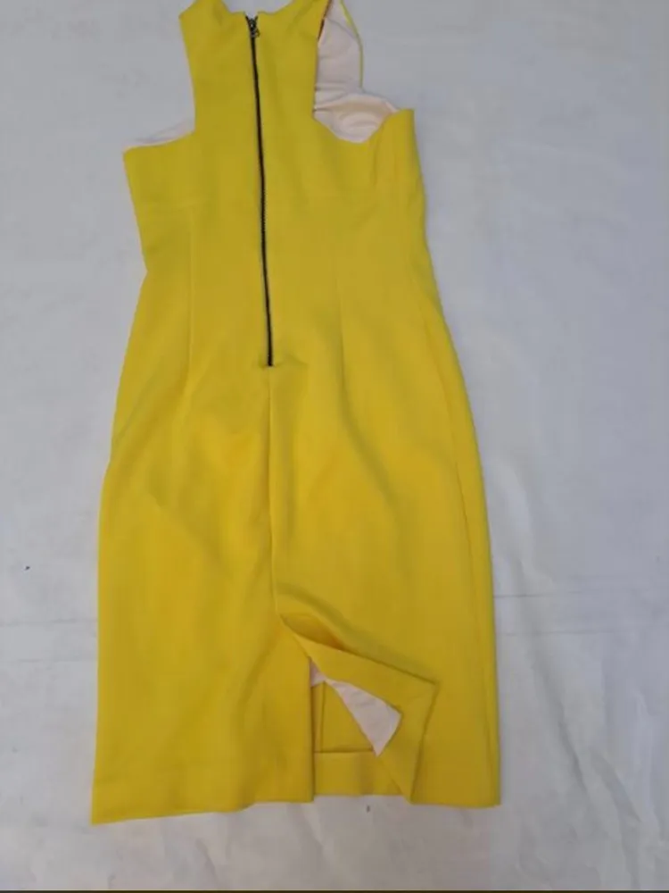 Vestido zara basic amarelo tam P