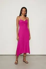 Vestido midi animale slip colors fúcsia 38