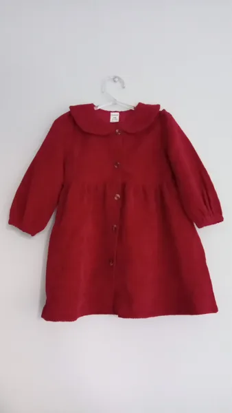 Vestido veludo cotelê vinho tam. 12 a 18 meses