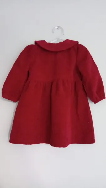 Vestido veludo cotelê vinho tam. 12 a 18 meses