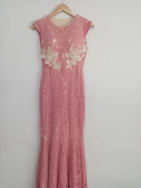Vestido festa rosa salmão PP