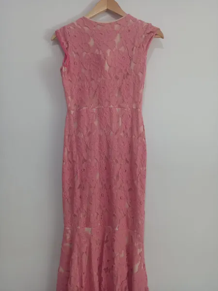 Vestido festa rosa salmão PP