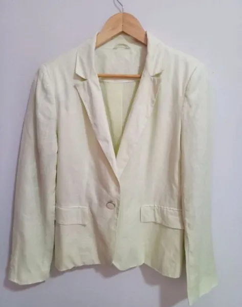 Blazer linho animale verde claro 38