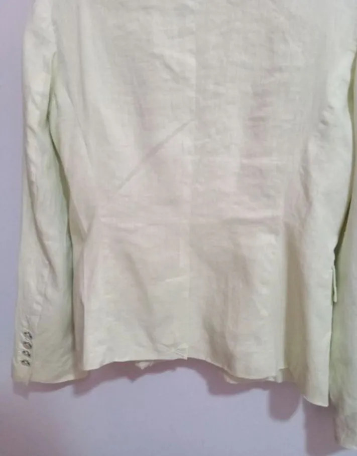 Blazer linho animale verde claro 38