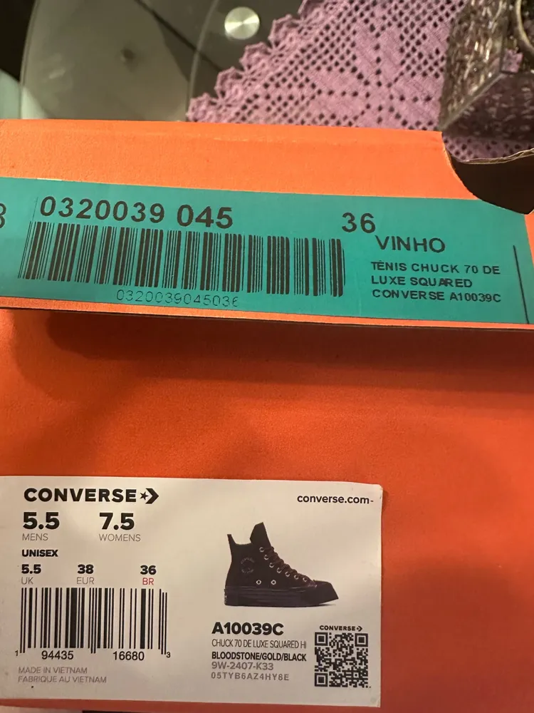Tenis Converse Chuck 70 deluxe squared vinho