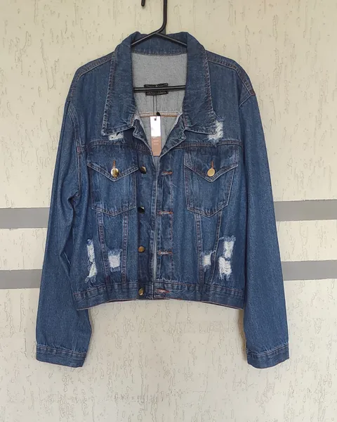 Maravilhosa Jaqueta Jeans Feminina GG