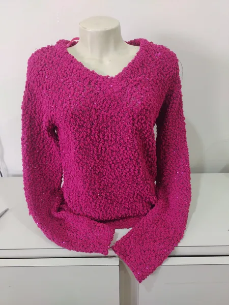 tricot marfinno fucsia com brilho