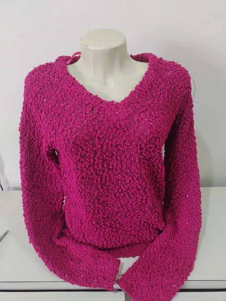 tricot marfinno fucsia com brilho